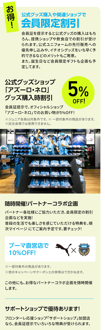ショップ割引特典