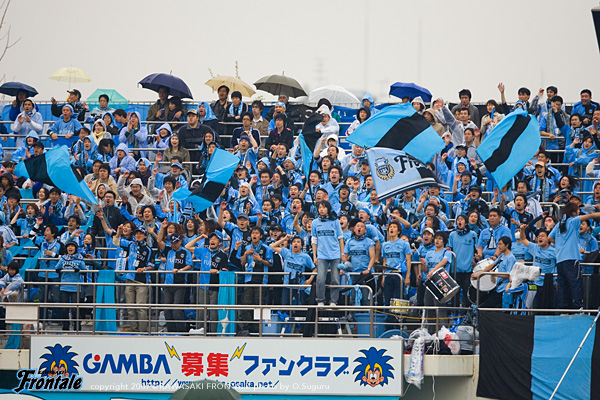 雨にも負けず応援してくれたサポーター