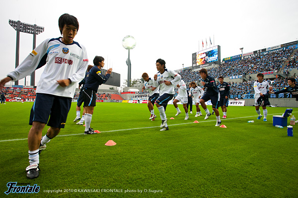 試合前のウォーミングアップ