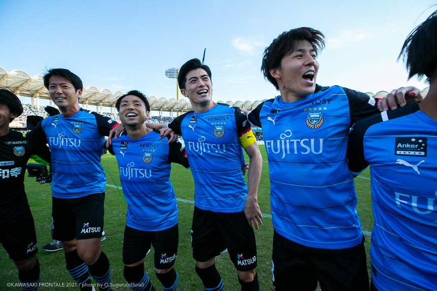 試合はドローに終わるも、横浜FMが敗れたため、フロンターレのリーグ優勝が決まった！