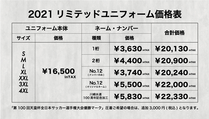 2021 リミテッドユニフォーム（水ユニフォーム） 」先行販売の